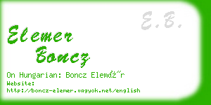 elemer boncz business card